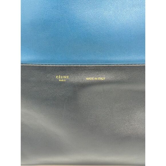 Celine Shoulder Bicolor‎ Metallic Blue Cabas Calfskin! AMAZING - Picture 2 of 8